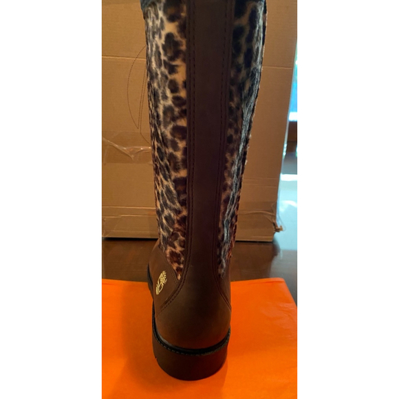 Timberland Women’s Brown Leopard Tall Boots Size 6.5 (youth4.5) - Picture 6 of 8